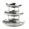 Tablecraft Round Three-Tiered Seafood Tower 13.75"x13.75"x12.75" - Stainless Steel