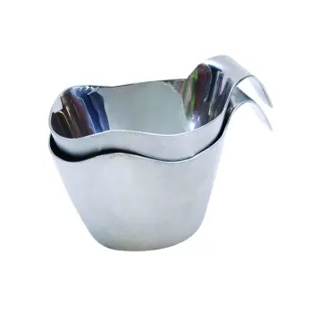 Tablecraft Stackable Sauce Boat 3 Oz. 4.375"x2.5"x1.875" - Stainless Steel (18/8)