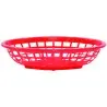 Tablecraft Oval Serving Basket Red 8"x5.375"x2" - Polyethylene (High Density Copolymer) - Set of 36