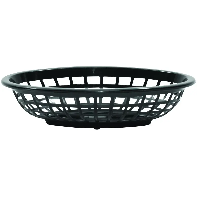 Tablecraft Oval Serving Basket Oz. Black 7.9375"x5.375"x2" - Polyethylene (High Density Copolymer) - Set of 36 Tablecraft Oval Serving Basket Oz. Black 7.9375"x5.375"x2" - Polyethylene (High Density Copolymer) - Set of 36