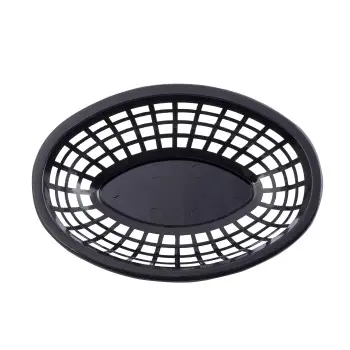 Tablecraft Oval Serving Basket Oz. Black 7.9375"x5.375"x2" - Polyethylene (High Density Copolymer) - Set of 36