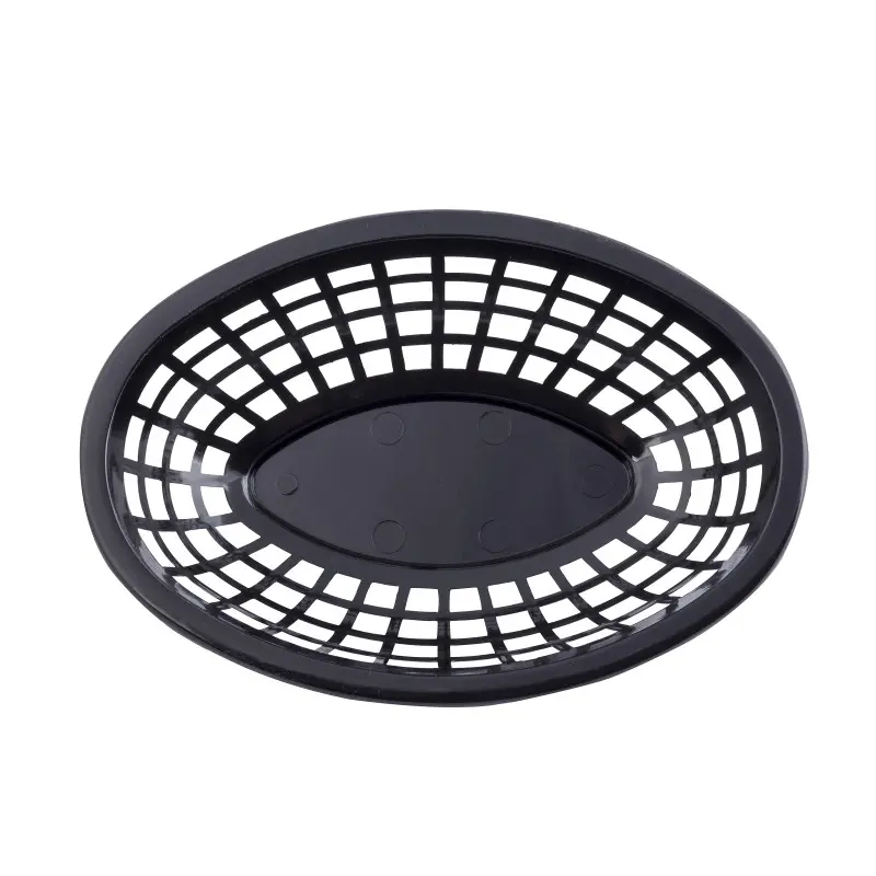 Tablecraft Oval Serving Basket Oz. Black 7.9375"x5.375"x2" - Polyethylene (High Density Copolymer) - Set of 36 Tablecraft Oval Serving Basket Oz. Black 7.9375"x5.375"x2" - Polyethylene (High Density Copolymer) - Set of 36