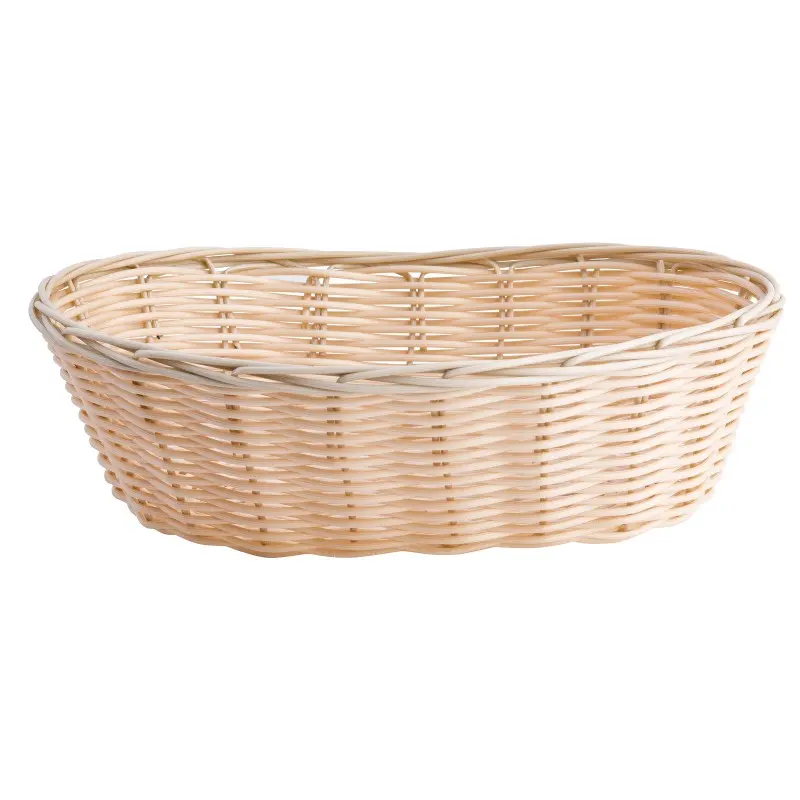 Tablecraft Oval Handwoven Basket Natural 9"x6"x2.25" - Polypropylene Cord - Set of 12