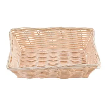 Tablecraft Rectangular Handwoven Basket Natural 9"x6"x2.5" - Polypropylene Cord - Set of 12