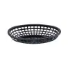 Tablecraft Oval Classic Basket Black 9.375"x6.25"x1.875" - Polyethylene (High Density Copolymer) - Set of 36