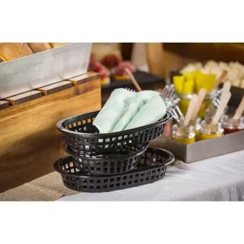 Tablecraft Classic Basket 10.62"x7.1875"x1.4375" - Polypropylene (PPH) Pack of 12 - Set of 3