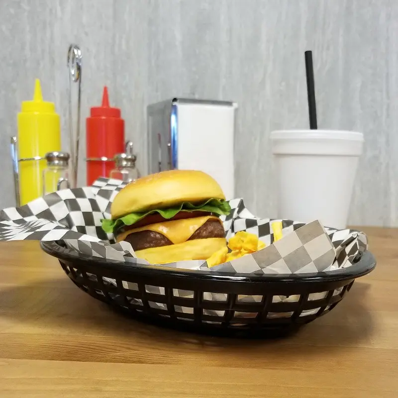 Tablecraft Oval Jumbo Basket Black 11.75"x9"x1.875" - Polypropylene (PPH) - Set of 36