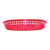 Tablecraft Oval Chicago Basket Red 10.62"x7.1875"x1.4375" - Polypropylene (PPH) - Set of 36