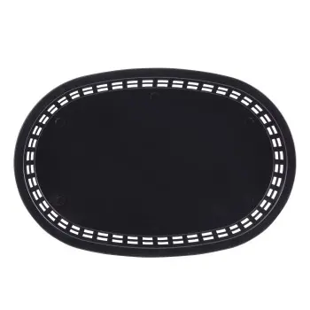 Tablecraft Oval Chicago Basket Black 10.62"x7.1875"x1.4375" - Polypropylene (PPH) - Set of 36