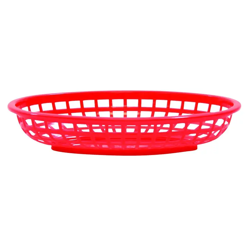 Tablecraft Oval Classic Basket Red 9.375"x6.25"x1.875" - Polyethylene (High Density Copolymer) - Set of 36 Tablecraft Oval Classic Basket Red 9.375"x6.25"x1.875" - Polyethylene (High Density Copolymer) - Set of 36
