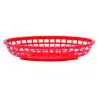 Tablecraft Oval Classic Basket Red 9.375"x6.25"x1.875" - Polyethylene (High Density Copolymer) - Set of 36