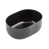 Tablecraft Crackle Collection Oval Bowl 28 Oz. Black 6.5"x4.75"x2.375" - Powder Coated Aluminum