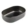 Tablecraft Crackle Collection Oval Bowl 2 Qts Black 9.25"x6.375"x2.625" - Powder Coated Aluminum