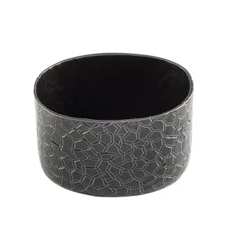 Tablecraft Crackle Collection Oval Sugar Packet Holder 6 Oz. Black 3.25"x2.375"x2.125" - Powder Coated Aluminum