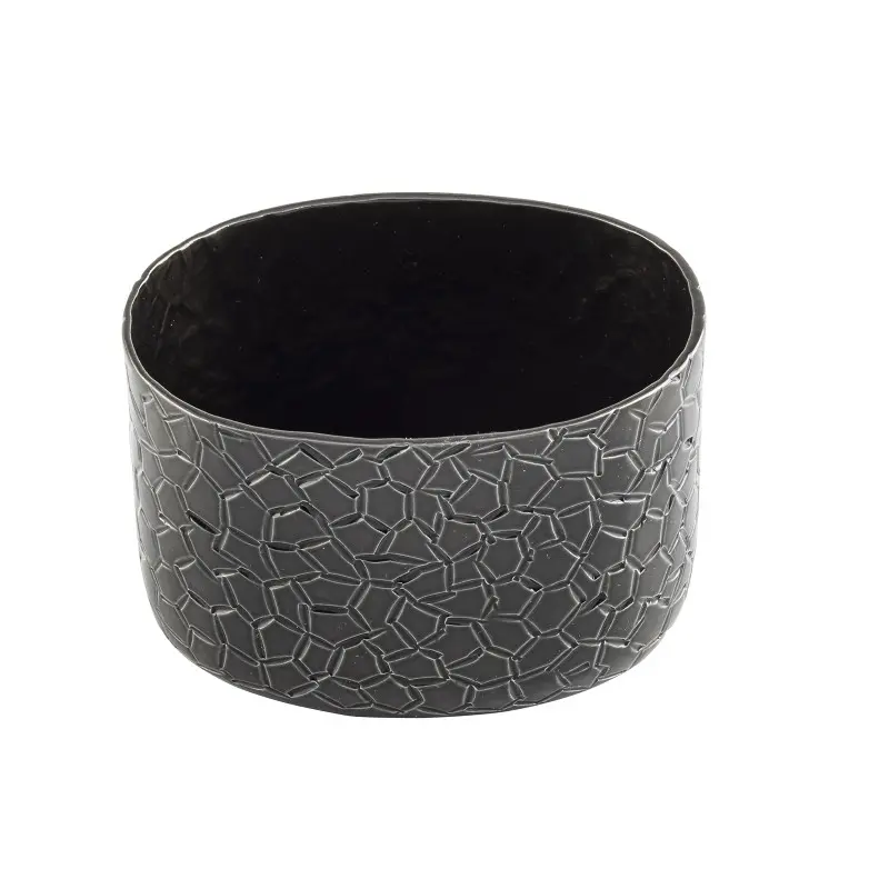 Tablecraft Crackle Collection Oval Sugar Packet Holder 6 Oz. Black 3.25"x2.375"x2.125" - Powder Coated Aluminum