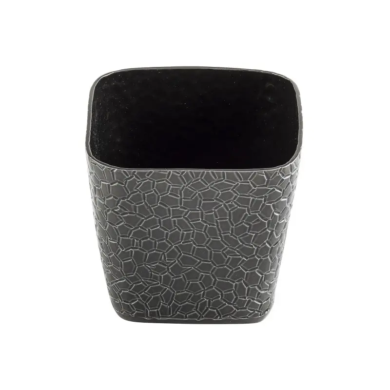 Tablecraft Crackle Collection Square Snack Basket 21 Oz. Black 4"x4"x3.625" - Powder Coated Aluminum