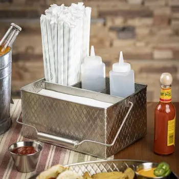 Tablecraft Lattice Collection Flatware Caddy 10.75"x8.75"x4.75" - Stainless Steel (200 Series)