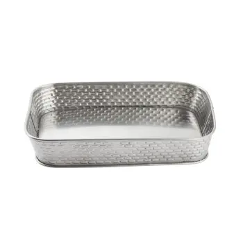 Tablecraft Brickhouse Collection Rectangular Diner Platter 9.75"x6.75"x1.75" - Stainless Steel (200 Series)