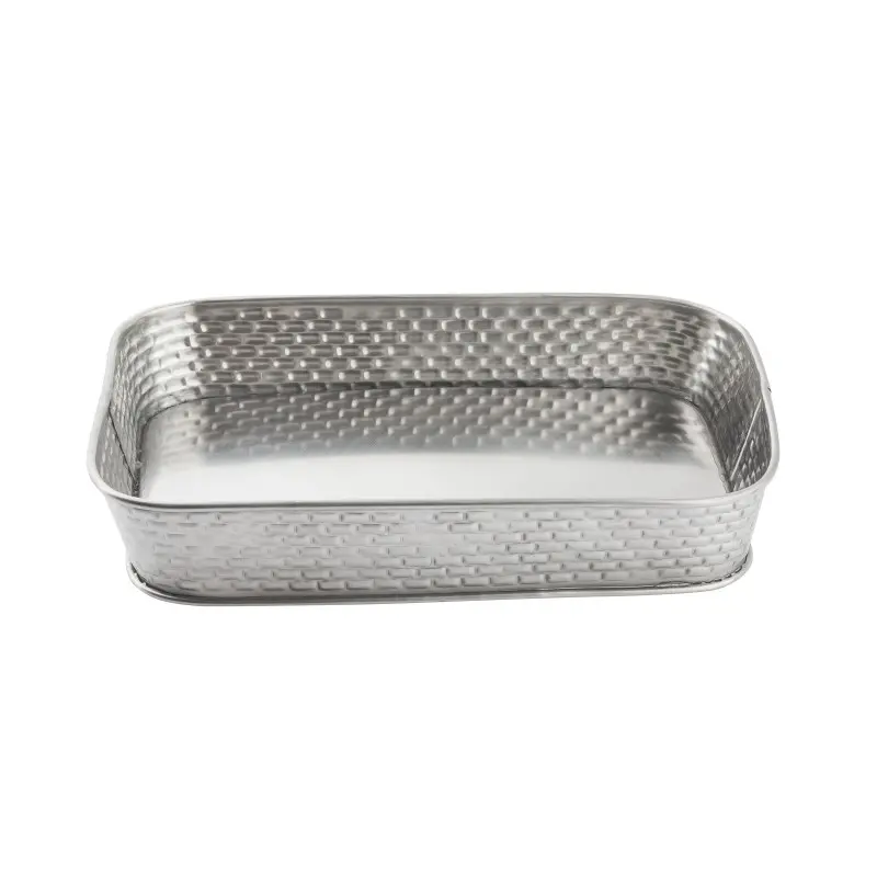 Tablecraft Brickhouse Collection Rectangular Diner Platter 9.75"x6.75"x1.75" - Stainless Steel (200 Series) Tablecraft Brickhouse Collection Rectangular Diner Platter 9.75"x6.75"x1.75" - Stainless Steel (200 Series)