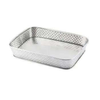 Tablecraft Brickhouse Collection Rectangular Diner Platter 9.75"x6.75"x1.75" - Stainless Steel (200 Series)