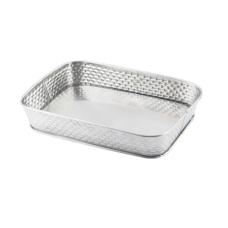 Tablecraft Brickhouse Collection Rectangular Diner Platter 9.75"x6.75"x1.75" - Stainless Steel (200 Series) Tablecraft Brickhouse Collection Rectangular Diner Platter 9.75"x6.75"x1.75" - Stainless Steel (200 Series)