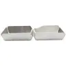 Tablecraft Better Burger Collection Burger Box 11.625"x6.25"x1.5" - Stainless Steel (18/8)