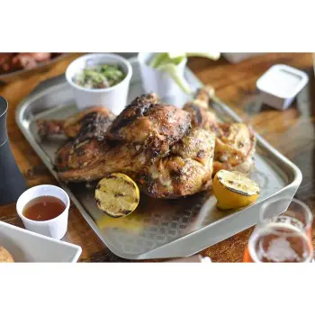 Tablecraft Better Burger Collection Serving Tray 14"x9.625"x.375" - Stainless Steel (18/8)