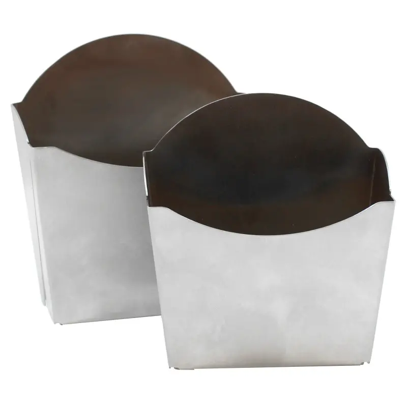 Tablecraft Better Burger Collection Fry Box 4.25"x1.25"x4.5" - Stainless Steel (18/8)