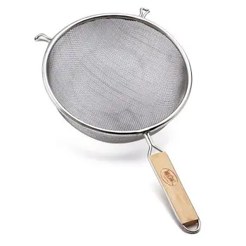 Tablecraft Single Mesh Strainer 12.5"x6.25"x6.25" - Tin Plated (Over Iron)