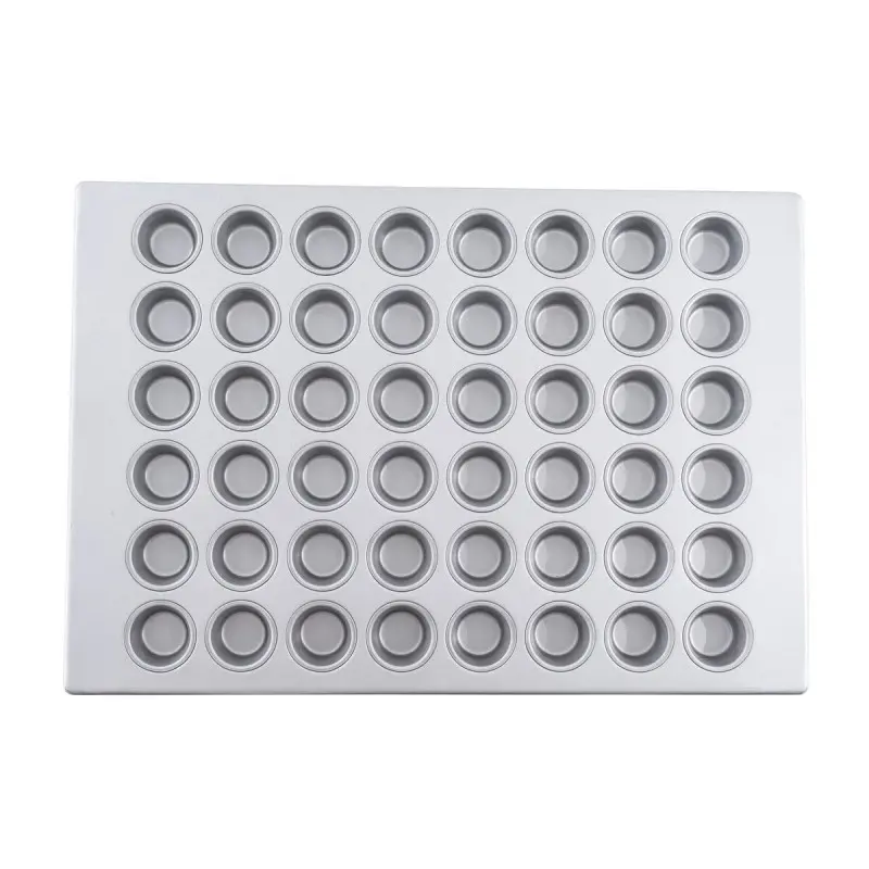 Aluminized Steel Mini Muffin Pan 1.5 OZ - 26"x18"x1" - 48 Cups (6 x 8) - Silicone Glazed Non-Stick Coating