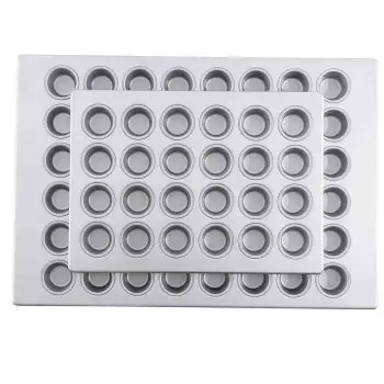 Aluminized Steel Mini Muffin Pan 1.5 OZ - 26"x18"x1" - 48 Cups (6 x 8) - Silicone Glazed Non-Stick Coating