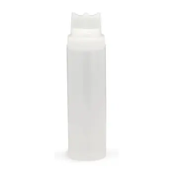 Tablecraft Selectop Widemouth Squeeze Bottle 24 Oz. Clear - Polyethylene (LDPE) 63 mm - 3-Tip Top - Set of 12