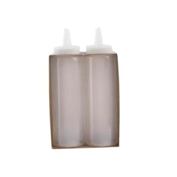 Tablecraft Squeeze Bottle 8 Oz. Clear 2"x2"x7.37" - Poly. (LDPE) 38mm - Standard Cone-Tip Top - Pack of 6 - Set of 12