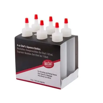 Tablecraft Squeeze Bottle 4 Oz. Clear 1.5625"x1.5625"x5.625" - Polyethylene (LDPE) - Set of 12