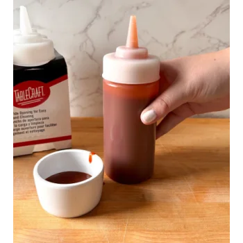 Tablecraft WidemouthSqueeze Bottle 8 Oz - Polyethylene (LDPE) 53 mm - Standard Cone-Tip Top - Pack of 6 - Set of 12