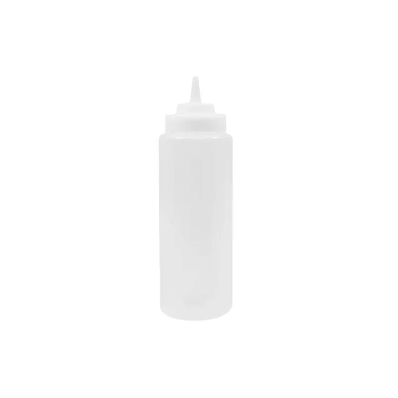 Tablecraft Widemouth Squeeze Bottle 32 Oz. Clear - Polyethylene (LDPE) 63mm - Wide-Tip Top - NSF - Set of 12
