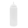 Tablecraft Widemouth Squeeze Bottle 32 Oz. Clear - Polyethylene (LDPE) 63mm - Wide-Tip Top - NSF - Set of 12