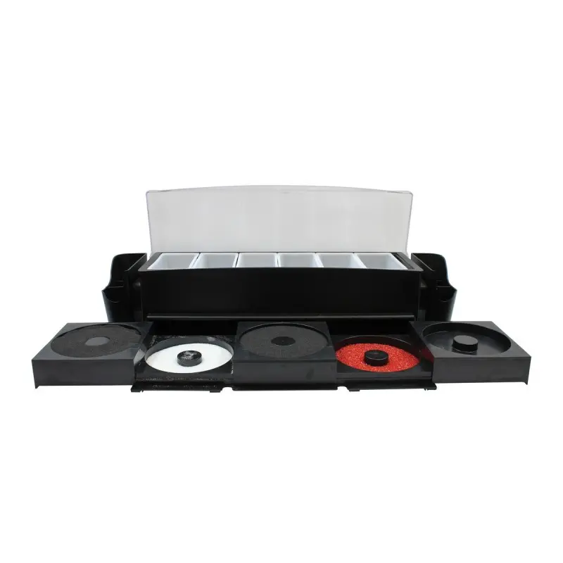 Tablecraft Ultimate Garnish Station Bar Condiment Holder Black 24.75"x7.25"x6.25" - Polystyrene (PS) Tablecraft Ultimate Garnish Station Bar Condiment Holder Black 24.75"x7.25"x6.25" - Polystyrene (PS)