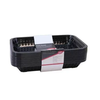 Tablecraft Classic Basket 10.75"x7.75"x1.5" - Polypropylene (PPH) - Pack of 12 - Set of 3