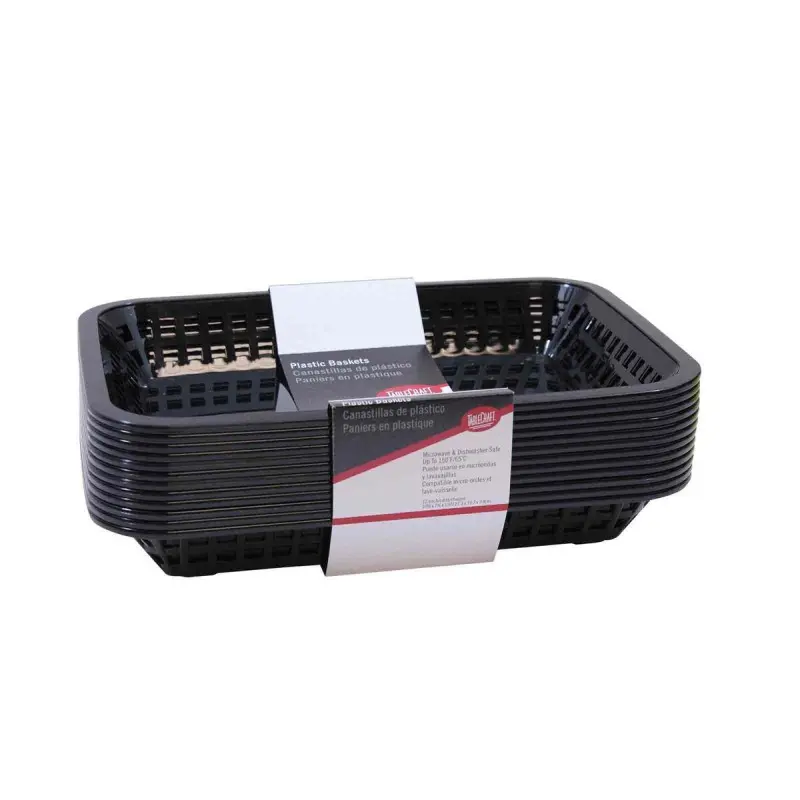 Tablecraft Classic Basket 10.75"x7.75"x1.5" - Polypropylene (PPH) - Pack of 12 - Set of 3