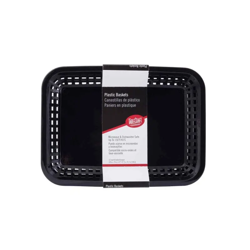 Tablecraft Classic Basket 10.75"x7.75"x1.5" - Polypropylene (PPH) - Pack of 12 - Set of 3