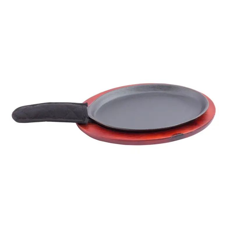 Tablecraft Oval Fajita Sizzle Platter Set Oz. 16"x9"x1.625" - Cast Iron