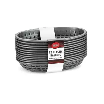 Tablecraft Classic Basket 9.375"x6.25"x1.875" - Polyethylene (High Density Copolymer) Pack of 12 - Set of 3