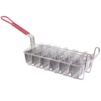 Tablecraft Taco Fry Basket 22.25"x6.5"x7.625" - Nickel Plated (Over Steel) Holds six 6+ Taco Shells