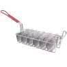 Tablecraft Taco Fry Basket 22.25"x6.5"x7.625" - Nickel Plated (Over Steel) Holds six 6+ Taco Shells