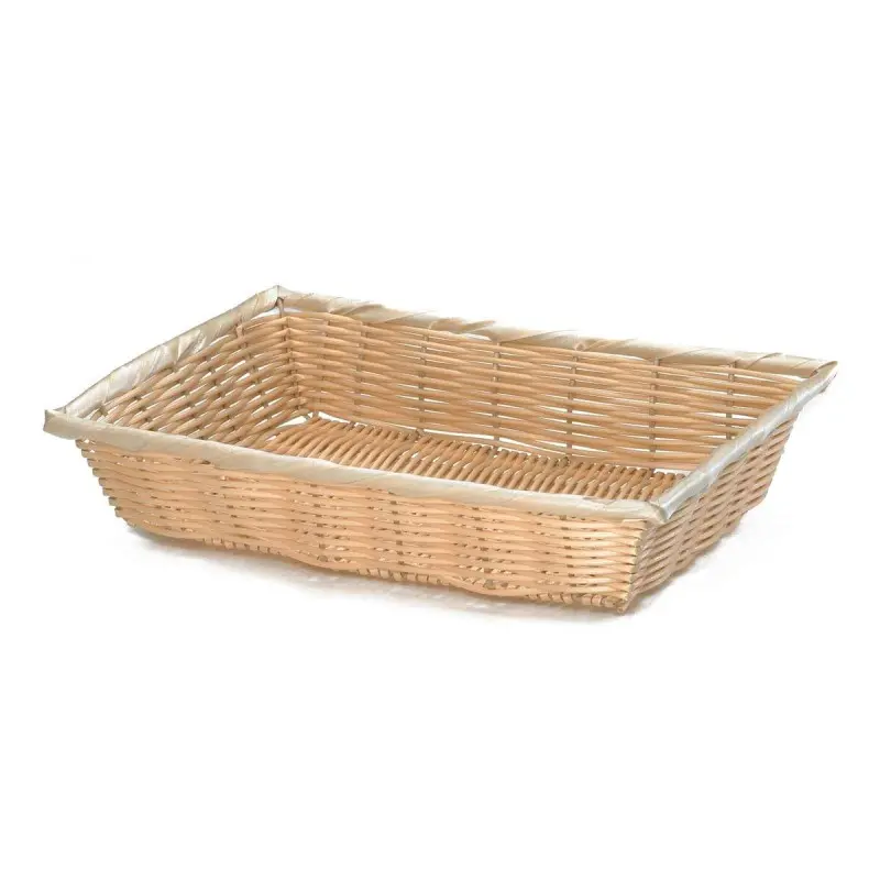 Tablecraft Rectangular Handwoven Basket Natural 14"x10"x3" - Polypropylene Cord - Set of 6