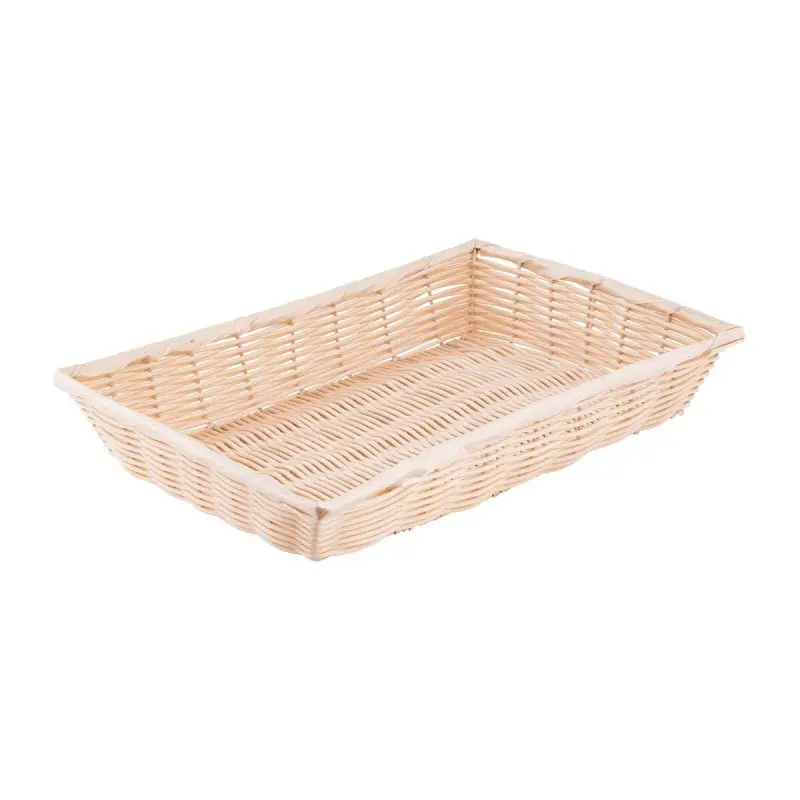 Tablecraft Rectangular Handwoven Basket Natural 16.25"x11.25"x3" - Polypropylene Cord - Set of 6 Tablecraft Rectangular Handwoven Basket Natural 16.25"x11.25"x3" - Polypropylene Cord - Set of 6