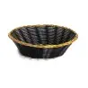 Tablecraft Round Handwoven Basket Black 8"x8"x2" - Polypropylene Cord - Set of 12