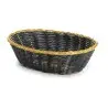 Tablecraft Oval Handwoven Basket Black 9"x6.5"x2.5" - Polypropylene Cord - Set of 12