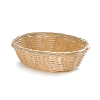 Tablecraft Oval Handwoven Basket Natural 7"x5"x2" - Polypropylene Cord - Set of 12